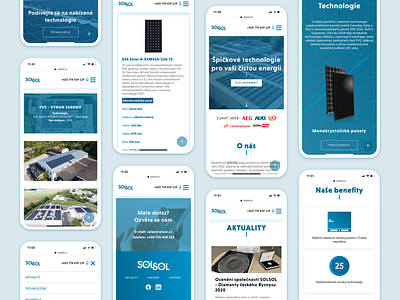 Sales of solar panels - mobile view blue brno company design ivankebeles redesign responsive responsive design solar solar energy solar panel solar system ui web