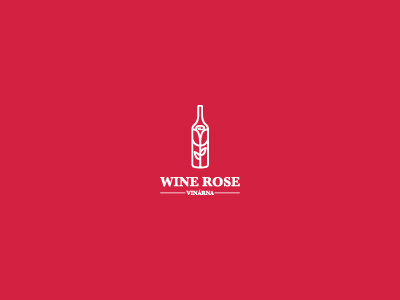 Wine Rose bar logo red rose wine