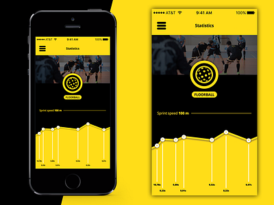 FLOORBAL STATISTICS APP app flat floorball ios mobile sport ui