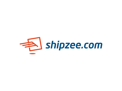 Shipzee logo design blue box box logo clever logo design logo orange package ship shipping logo smart logo wings