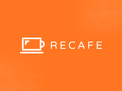 Recafe branding clever logo coffee coffee logo cup cup logo design it laptop logo logo orange smart logo