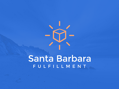 Santa Barbara box logo clever logo design logo logo design package shipping logo smart logo sun sun logo