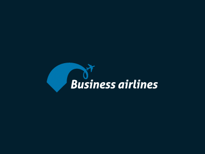 Business Airlines aeroplane air aircraft airlines airplain all4leo blue business concept developer iconic leo letters logo logotype navy plane sky swoosh tie