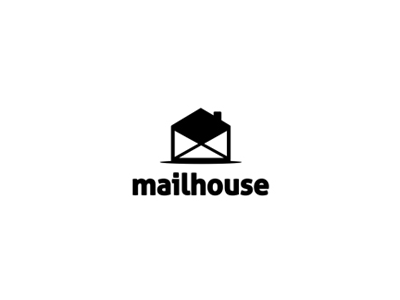 Mailhouse all4leo black white clever logo design email envelope home home logo house icon leo logo logo designer logotype mail mark real estate shade smart smart logo