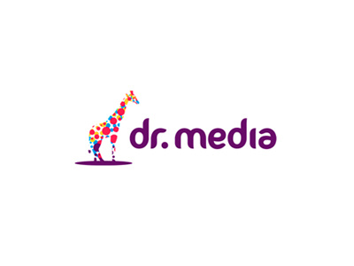 Dr. Media animal blue ci colorful colors design doctor dots giraffe icon identity media multicolor navy blue purple red yellow