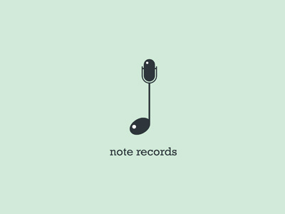 Note Records all4leo blue blue logo clever logo design green icon iconic iconic logo leo logo logotype microphone microphone logo music music logo note note logo records vertical