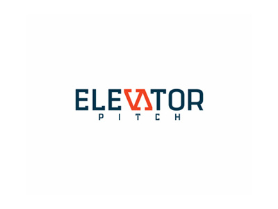 Elevator Pitch arrow arrows blue business design elevator leo logo negative space orange pitch startup