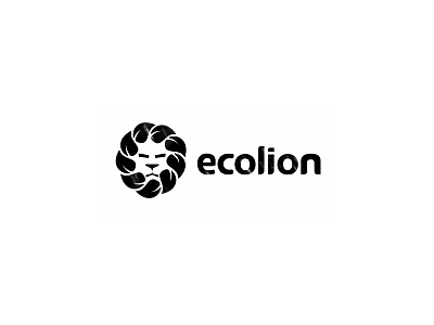 Ecolion animal black design eco ecology identity leaf leafs lion logo logotype typography vintage white