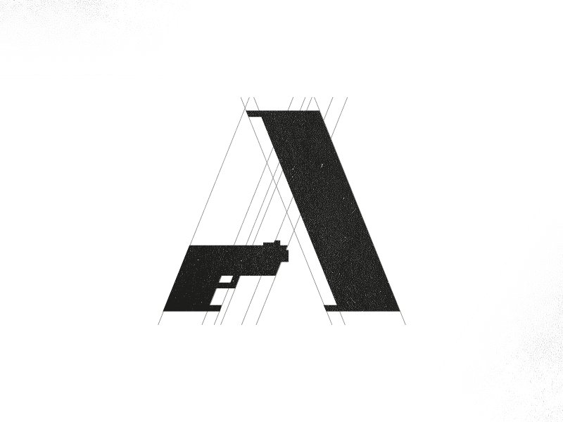 Ammunition Logo a icon logo icon weapon army rifle gun smart logo clever logo ammunition a logo design revolver