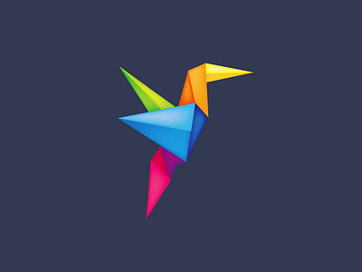 Origami Bird bird bird logo blue colorful colorful logo green icon logo design logo icon origami origami logo yellow
