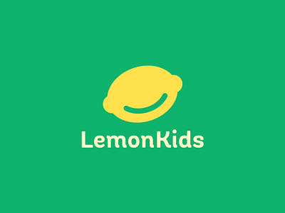 Lemon Kids children citrus face fun green kid kids lemon lime smart logo smile yellow