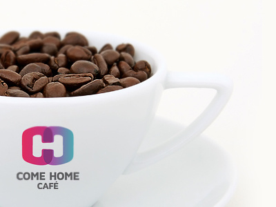 CHC Coffee cup bin blue branding c cafe coffee cup h home house logo negative negative space purple white