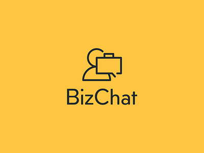 BizChat Logo Design bubble business case chat clever logo logo logo design person smart logo smart logos suitcase