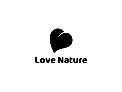 Love Nature eco heart logo love nature