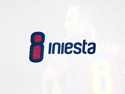 Andrés Iniesta 8 barca barcelona i iniesta logo negative space
