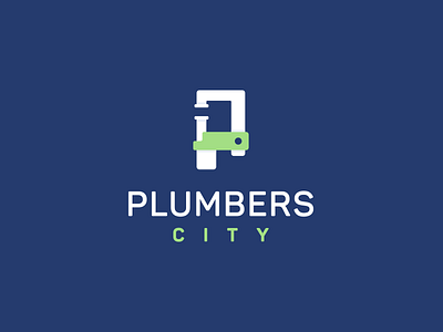 Plumbers City blue city clever design designer green logo designer logos plumb plumber smart logo