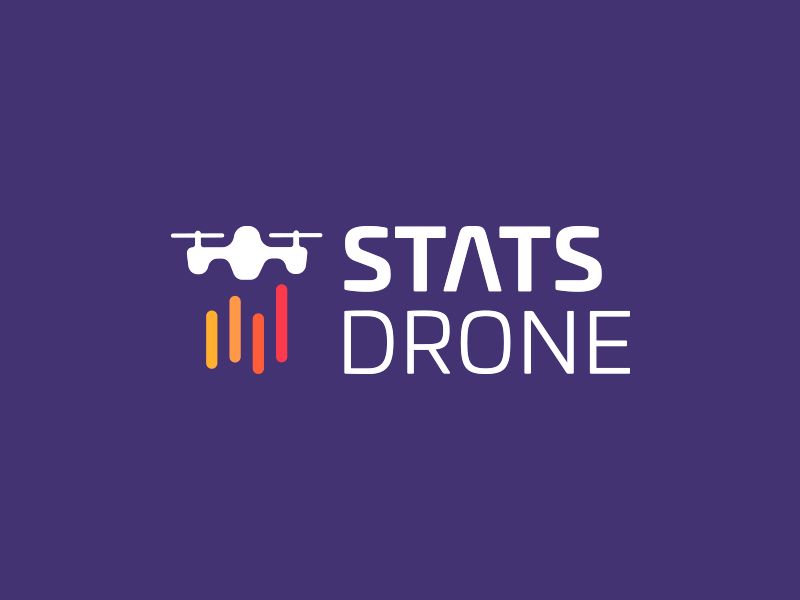 StatsDrone design smart logo quadcopter colorful lines chart stats drone