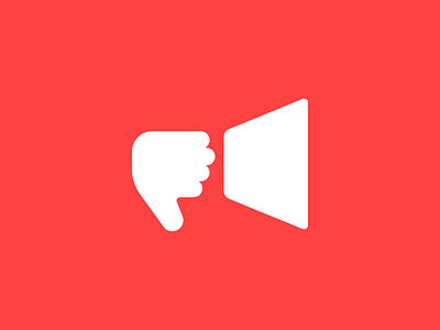 DISLIKER clever dislike disliker finger icon logo design loudspeaker red smart logo speaker