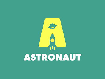 Astronaut Logo Design a a icon a letter clever logo clever logos negative space planet rocket saturn smart logo smart logos space