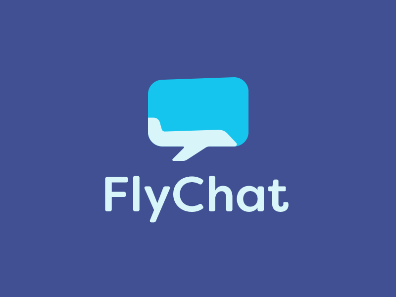 Fly Chat Logo plane chat communication bubble sky fly flight logo design smart logo logo icon