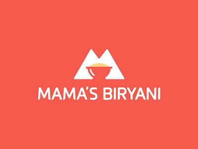 Mama's Biryani bowl branding food food branding food logo m negative space