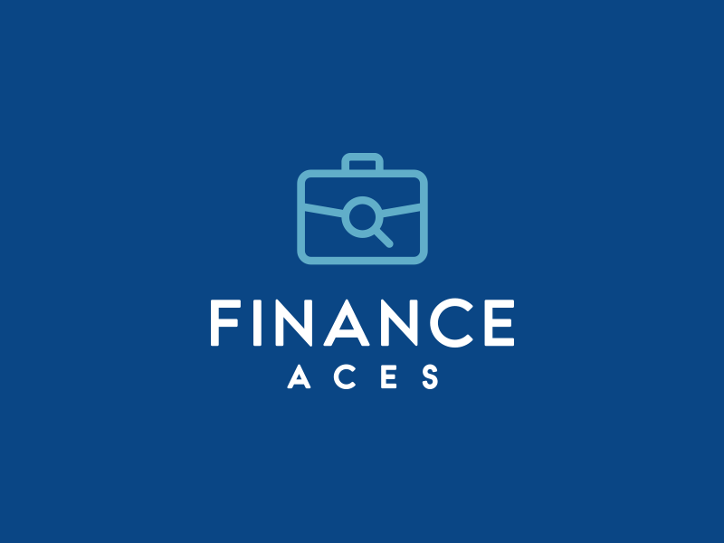 Finance Aces case finance minimal logo logo icon logo design design colorful blue logo blue icon corporate