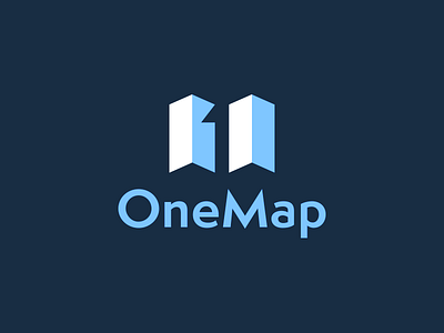 One Map 1 blue clever design graphic design icon idea logo logo design negative space number 1