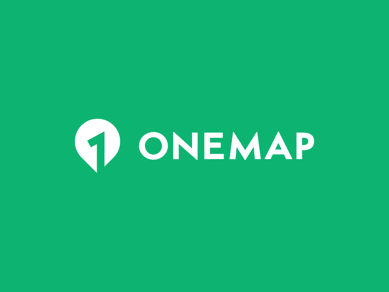 Onemap logo design 1 grid location logo design logo grid map negative space one pin