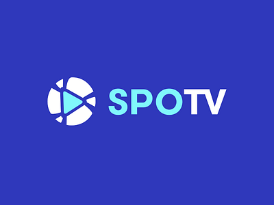 SPO TV ball blue button designer football graphic design logo logo design play