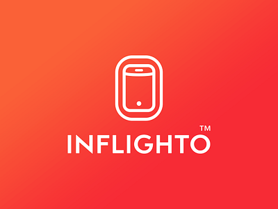 Inflighto logo branding designer identity inflight logo design phone plane red smartphone window