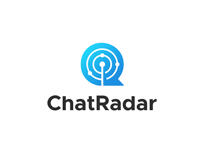 ChatRadar blue clever logo icon logo design logo designer podcast r radar radar icon smart logo