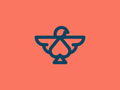 Eagle + Spades bird blue design eagle gambling game icon icon design identity logo design logo icon spades
