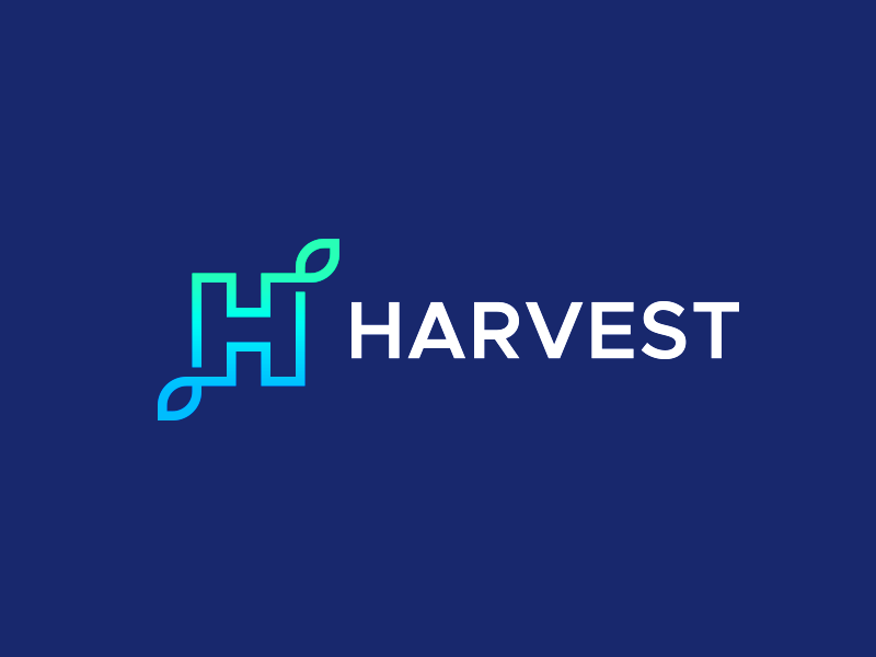 Harvest - Full Logo harvest gradient h letter h bright logo design logo design icon logo icon smart logos