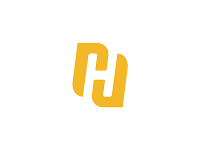 H in the negative space branding design h h logo identity logo design logo icon negative space yellow icon yellow logo