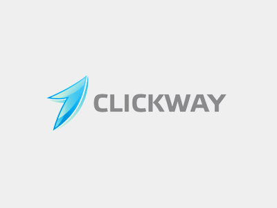 Click Way arrow blue click clickway grey it logo way