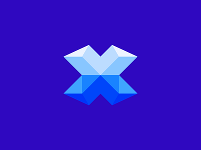 X Logo blue bold bold logo bright geometric logo iconic leologos logo design sharp logo x x design x logo