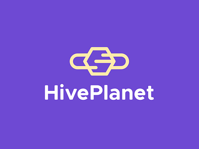 Hive Planet bee hive hive design hive logo honey honey logo logo design planet purple space yellow