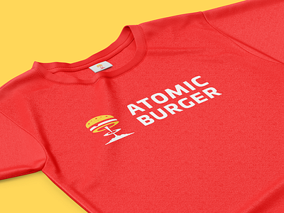 Atomic Burger Tshirt atomic atomic burger boom branding burger food food logo identity red tshirt