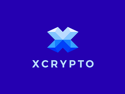 X Crypto blue bold bold logo bright geometric logo iconic leologos logo design sharp logo x x design x logo