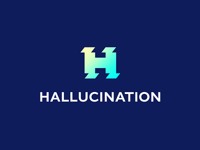 Hallucination bright design clever design concept gradient style logo h h letter logo icon hallucination icon logo design concept smart logos