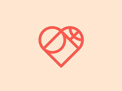 Basketball + Love ball basketball basketball icon branding court heart identity logo designer logo icon logo idea love smart logo