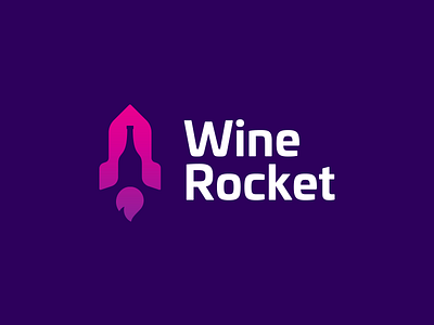 Wine Rocket bottle clever icon design logo design negative space rocket icon rocket logo smart logos wine wine bottle wine logo