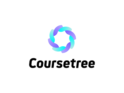 Coursetree Logo Design blue branding course courses design identity logo logo design logo designer platform purple swirl