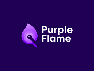 Purple Flame Logo flame logo logo design logo designer logo icon negative space negative space design purple purple flame