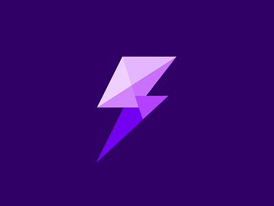 Purple Bolt bolt bolt design branding colorful creative identity logo design poly purple icon design sharp triangle ⚡