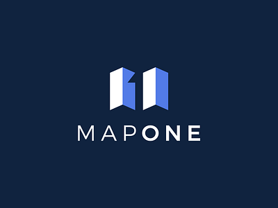 MapOne Logo Project 1 blue branding clever logo creative design icon identity logo logo design logo designer logo icon logotype map map design map icon negative space one smart logo smart logos