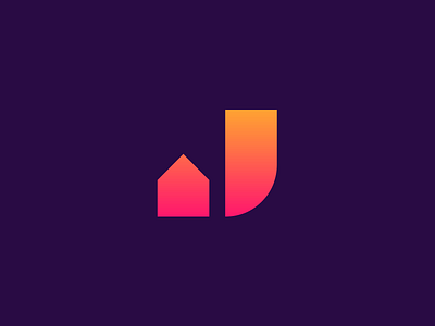 J + House branding clever logo colorful creative design gradient icon identity j j icon j logo logo logo design logo designer logo icon logotype monogram purple smart logo smart logos