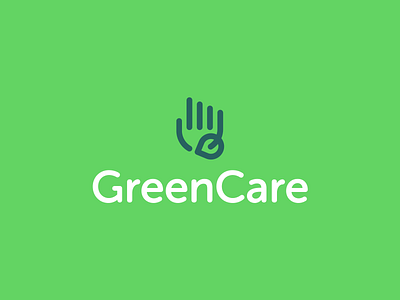 GreenCare Logo Design branding care clever logo design eco ecofriendly ecology ecology logo green green care hand hand logo icon identity logo design logo designer logo icon smart logo smart logos touch