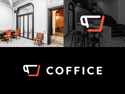 Coffice Logo Design branding cafe cafe branding clever logo coffee coffice coworking creative identity laptop logo logo design logo designer logo icon logo project mexico office orange smart logo smart logos