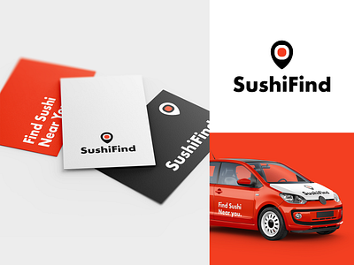 SushiFind Brand Identity branding clever logo design food brand food branding icon identity japan location pin logo logo design logo icon pin restaurant restaurant app smart logo sushi sushi logo sushi roll 🇯🇵